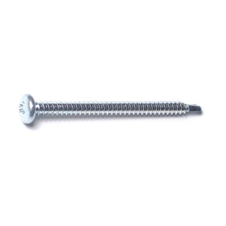 Midwest Fastener Self-Drilling Screw, #10 x 2-1/2 in, Zinc Plated Steel Pan Head Phillips Drive, 100 PK 50880